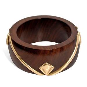 Juego de Joyería de Madera Artificial de Primera Calidad con Brazaletes de Madera Hechos a Mano y Decoraciones de Latón Talladas a Mano, Disponible en 4 Tamaños - Product Image 4