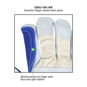 Gants de travail en cuir de vachette pleine fleur pour la protection des mains en milieu industriel, doux et confortables, type Rigger canadien - Product Image 5