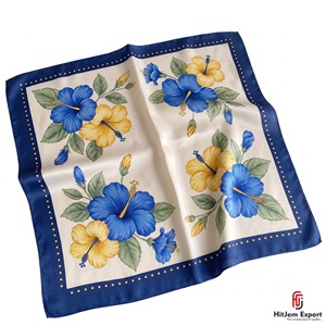 Custom Luxury <b>Silk</b> <b>Scarf</b> Womens Printed <b>Square</b> Headscarf Lightweight OEM ODM Textile Manufacturer Sardinia Custom Fabric Product - Product Image 2