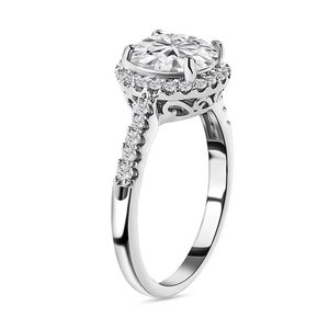 Anillo de Compromiso con Diamante Cultivado en Laboratorio de 2.50 Ct, Claridad VS1, Color E, Oro Blanco de 10k, Corte Redondo, Certificado IGI, Estilo Halo Vintage para Mujer - Product Image 2
