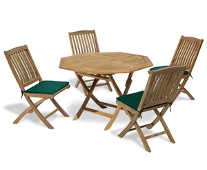 Octagonal <b>Folding</b> <b>Dining</b> <b>Table</b> And <b>Chair</b> Set Indonesia Furniture - Product Image 5