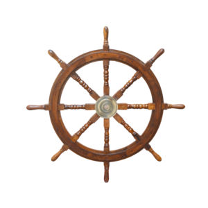 Decoración de Pared con Timón de Barco Pintado, Timón de Barco de Madera para Decoración de Interiores, Diseño para Sala de Estar, Acabado Artesanal, Timón Náutico - Product Image 2