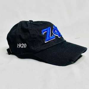 Zeta Phi Beta <b>Black</b> Hat ZPB Embroidered Sorority <b>Baseball</b> <b>Cap</b> Distressed Adjustable Strap Casual Stylish Women <b>Cap</b> - Product Image 2