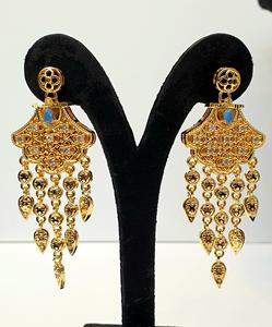 New Arrival 24KT Gold Plated <b>Long</b> Necklace Set Arabian Collection Fine Jewelry for Weddings - Product Image 3