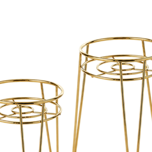 Elegante Maceta de Metal Grabada con Soporte, Macetero Elevado Decorativo para Interiores, para Sala de Estar, Dormitorio u Oficina - Product Image 2