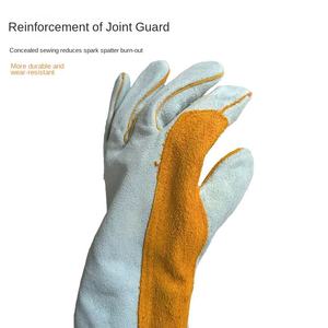 Guantes de Seguridad para Soldadura TIG/MIG de Primera Calidad, Forro de Algodón Suave, Resistentes al Calor, Protección para Manos y Brazos de Cuero Vacuno - Product Image 2