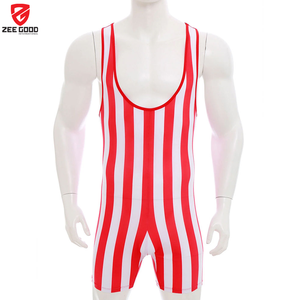 Combinaisons de lutte personnalisées entièrement sublimées pour hommes, tissu extensible 4 directions en spandex élasthanne, sans manches - Product Image 3