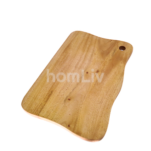 Planche à découper décorative artisanale en bois d'acajou naturel léger et durable, planche à charcuterie en bois massif de forme organique - Product Image 2