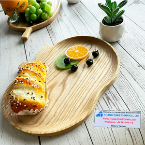 Plateau de service en bois naturel en forme d'étoile, couleur claire, pour collations, fruits, desserts, apéritifs, fabriqué au Vietnam - Product Image 5