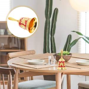 Cloche à main de style antique rouge dorée, durable, antirouille, décorative pour la maison, les événements et les objets de collection - Product Image 5