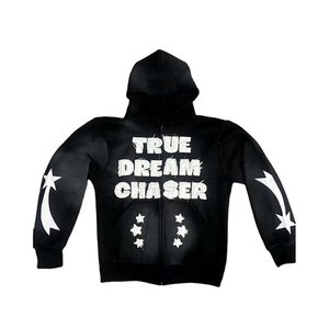 Sweat à capuche pour homme avec logo sur le devant, détails déchirés, mélange de coton, coupe ample, respirant, pull d'hiver pour un confort décontracté - Product Image 1