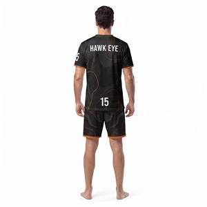 ชุดเสื้อฟุตบอลชายแบบสั่งทำพิเศษ ผ้าโพลีเอสเตอร์ คอวี แขนสั้น ทรงปกติ พร้อมกางเกงขาสั้น - Product Image 2