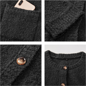 Cárdigan de Punto para Hombre, Color Sólido, Manga Larga, Acrílico Grueso, Cierre de Botones, Corte Regular, para Otoño - Product Image 5