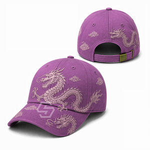 Casquette de baseball personnalisée brodée en gros, casquette en coton réglable à 6 panneaux, casquette unisexe tendance avec boucle métallique - Product Image 1