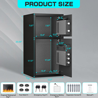Caja Fuerte de Depósito de Doble Puerta con Teclado Digital y Cerradura de Llave, Gabinete de Acero Resistente para Dinero con Ranura de Inserción para Hogar, Oficina y Negocios