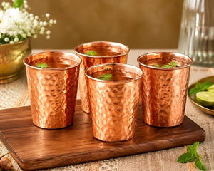 Gobelet en verre et cuivre moderne, isolé, réutilisable, écologique, fait main, de haute qualité, avec design anti-fuite et option de logo personnalisé - Product Image 5