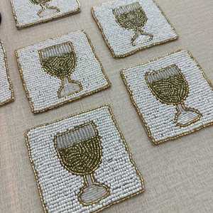 Low Price Handmade <b>Beaded</b> <b>Coaster</b> Set for Cups and Glasses, Beautiful Table Accent for Home and Events By AALIYAN IMPEX - Product Image 2