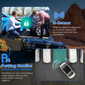 Telecamera da cruscotto 1080P a doppia lente, registratore di guida per veicoli, DVR per auto con WiFi, GPS, controllo tramite APP, rilevamento movimento e monitoraggio parcheggio - Product Image 4