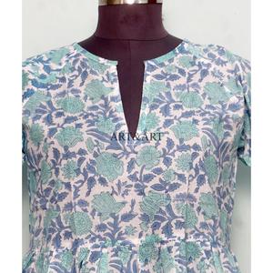 Vestidos Cortos Casuales de Algodón con Cordones para Mujer, Diseño Estampado a Mano, Corte en A, Bonitos Bolsillos, Estilo Sencillo para Uso Diario - Product Image 3