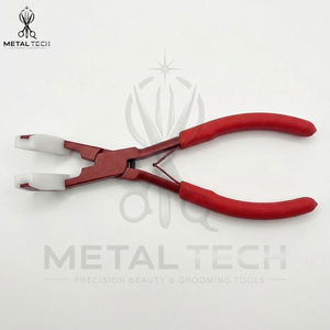 Matte Red Hair Extension Tape Press Pliers, <b>Dip</b> Coated Non Slip Handles, Soft Silicone Cushion Jaws, Salon Bonding Tool - Product Image 4