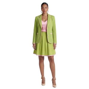 Jupe crayon en maille AKA Ponte pour femme, taille haute, coupe ajustée, rose et verte, extensible, pour le bureau, tenue de sororité grecque, jupe élégante - Product Image 6