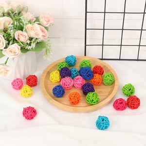 Colorful <b>christmas</b> balls natural rattan hanging ball wholesale supply holiday decor accessories - Product Image 3