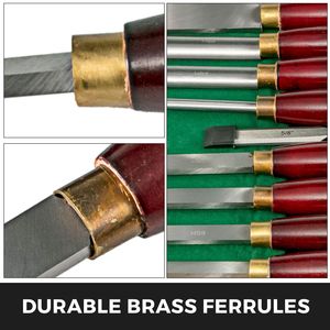 Set di 8 Scalpelli per Tornio in Acciaio HSS, Utensili per Lavorazione del Legno e Intaglio delle Radici, con Custodia in Legno - Product Image 2