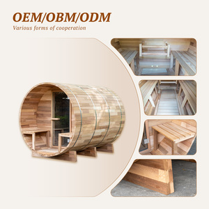 Sauna de Barril para Exteriores de Cedro Rojo Premium, de Varias Piezas, con Certificación ETL, Integración WiFi, para Spa en Casa en América <span class=keywords><strong>del</strong></span> Norte - Product Image 5