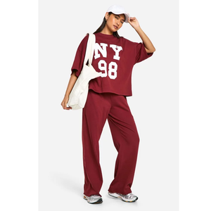 Pantalones Anchos para Hombre, Cintura Elástica, Algodón, Casuales, Transpirables, Pantalones Deportivos Rojos de Otoño - Product Image 4