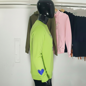 Sweat-shirt à col rond pour homme, coupe classique, 100 % coton, uni, avec logo personnalisé sur le devant, pour l'hiver, décontracté, respirant, à fermeture éclair, séchage rapide - Product Image 2