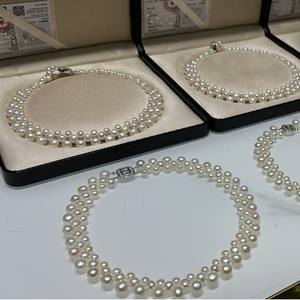 Collier en perles de culture d'eau douce blanches naturelles, texture Mantou, sensation de luxe - Product Image 3