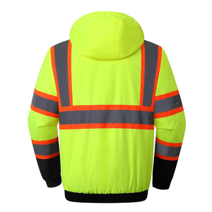 Veste de sécurité imperméable à logo personnalisé, haute visibilité, antibactérienne, pour hommes, veste softshell coupe-vent en microfibre pour l'extérieur - Product Image 5