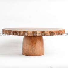 Présentoir à gâteau en bois naturel de meilleure qualité, conçu à la mode, présentoir à desserts, support à gâteau sur pied en bois massif, fournisseur indien - Product Image 2