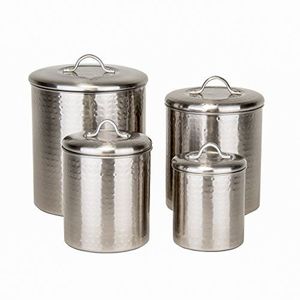 Ensemble de 4 boîtes en cuivre martelé antique pour la cuisine, pots de rangement pour aliments, thé, café, sucre - Product Image 6