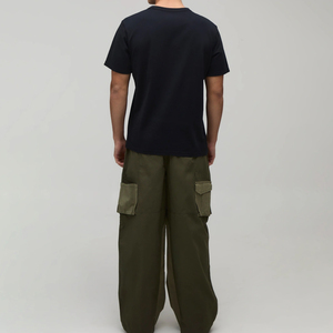 Men's Wide Leg Cargo Pants Multiple <b>Pockets</b> Fleece Breathable Eco-Friendly Quick Dry Elastic Waist Autumn Casual <b>Trousers</b> - Product Image 4
