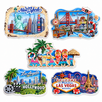Aimant de réfrigérateur souvenir 3D en résine, moderne, écologique, rectangulaire, couleur personnalisable, OEM acceptable, étanche, thème Ville Américaine
