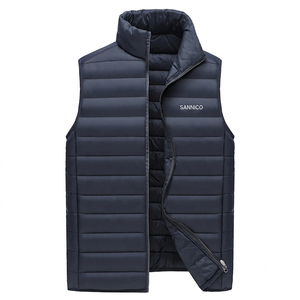 Wholesale <b>Men's</b> <b>Jacket</b> Stand Collar Down Vest Custom Winter Oversized Knitted Warm Sleeveless Coat Designer Vest - Product Image 1