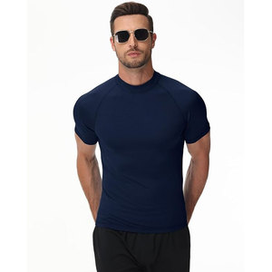 Custom Logo Best Seller Soft Breathable Comfortable Quick Dry Polyester High Professional Short Sleeve Gym <b>Men</b> <b>Compression</b> <b>Shirt</b> - Product Image 5