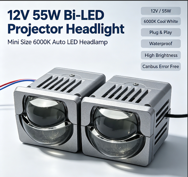 Wholesale Off Road LED Lights Auxiliary LED Lights Wholesale 2.0 Inch P9 Bi-LED Projector Lens 55W LED Headlight