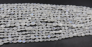 Natural <b>Rainbow</b> Moonstone Beads 4x8mm Smooth Oval Shape for Jewelry Making-White Fire Color - Product Image 4