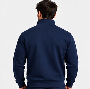 เสื้อสเวตเชิ้ตคอตั้งแบบซิป ¼ ตัว สีกรมท่า สำหรับผู้ชาย ยี่ห้อ Index Apparel แขนยาว สวมใส่สบาย - Product Image 2
