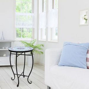 Mesas de Bistro Redondas Artisasset con Incrustaciones de Mosaicos Marinos Color Diamante para Uso en Exteriores - Product Image 2