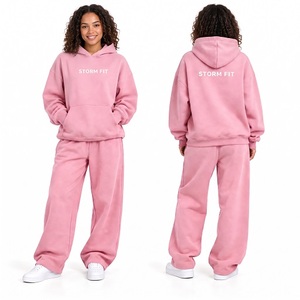 Conjunto de Sudadera con Capucha y Pantalones de Forro Polar para Mujer, Estilo Urbano, Corte Regular, 2 Piezas, Largo Completo, Ropa de Invierno, 100% Transpirable, Ecológico, 360g - Product Image 4