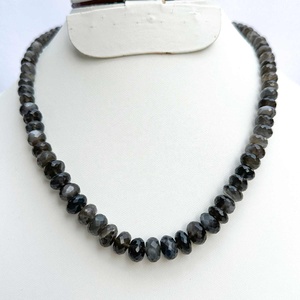 Precio más bajo Piedra lunar gris natural Cuentas de piedras preciosas Rondelle facetadas Collar de plata 925 Joyería Último diseño Comprar en línea ahora - Product Image 1