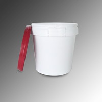 Seau en plastique blanc rond recyclable de 5 gallons (20 litres) avec poignée et couvercle, impression UV, pour lavage de voiture et peinture