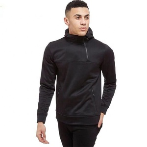 Pakistán alta calidad hombres cremallera cuello sudaderas con capucha fabricante ropa 320GSM diseño personalizado impresión algodón orgánico hombres Sudadera con capucha - Product Image 3