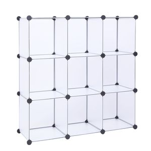 9 Cube DIY Closet <b>Cabinet</b> <b>White</b> <b>Storage</b> Shelves Cubes Organizer Cube <b>Storage</b> for Bathroom - Product Image 2