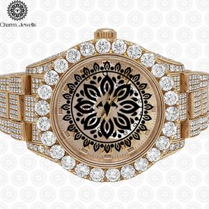 Charm_Jewells Luxury Women's Yellow Gold <b>Diamond</b> <b>Watch</b> Round Analog Quartz Butterfly Clasp 18mm Band 25cm Length - Product Image 1