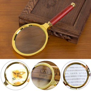 Loupe de lecture vintage à double verre 3X haute puissance, loupe de poche en métal, accessoire de bureau de style rétro - Product Image 6