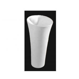 Lavabo sur pied en céramique, lavabo avec support, lavabo rond en pierre solide - Product Image 1